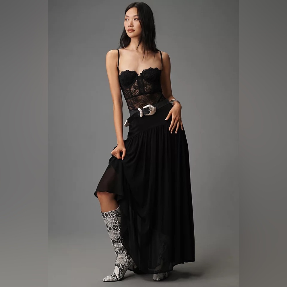 HUTCH Drop-Waist Maxi Skirt